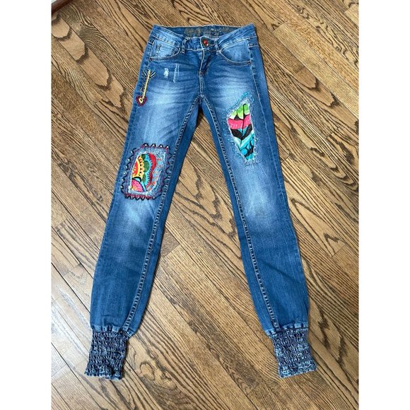 DESIGUAL Africa Arrow Rep Patchwork Jean Joggers - Picture 3 of 6